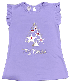 Polos Blancos Navideños Para Niñas en Lima Perú 3 POLO NINA MORADO