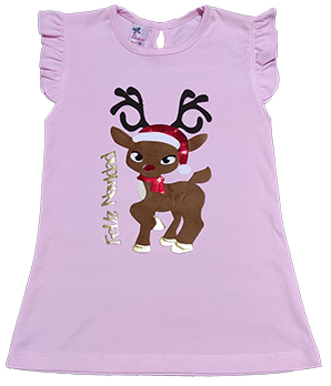 Polos Navideños 31 Polo de Rodolfo el reno para niña