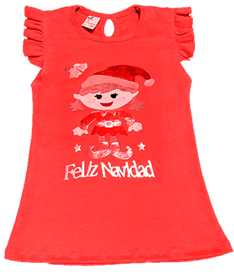 Polos Rojos de Navidad Para Niñas 1 Polo Rojo Para Ninas en Navidad de Princesa 1 1