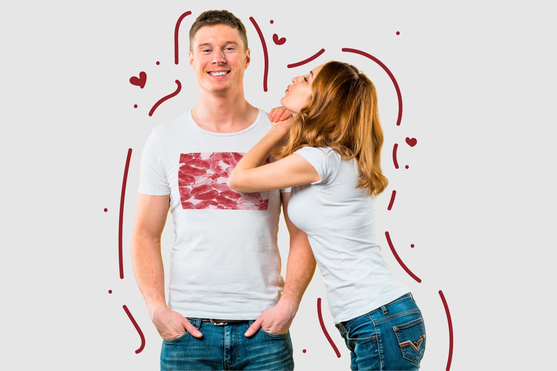 POLOS BESOS EN LIMA 2 polos personalizados para parejas