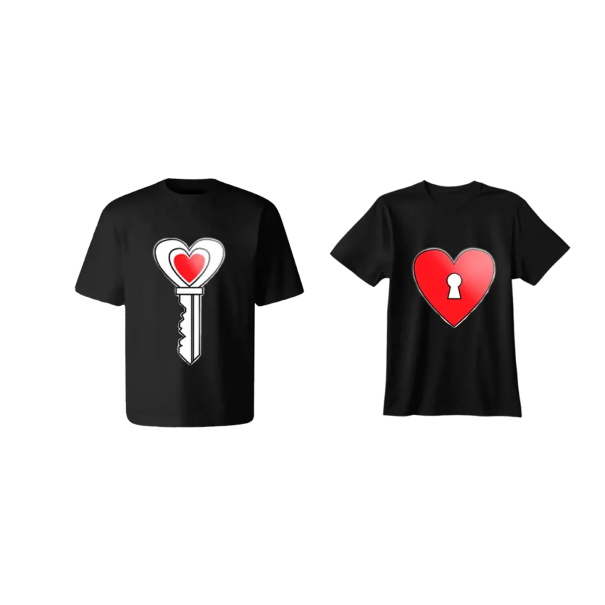 polos para ni帽as dise帽os originales Mockups polos para parejas llave y candado e1736555238262