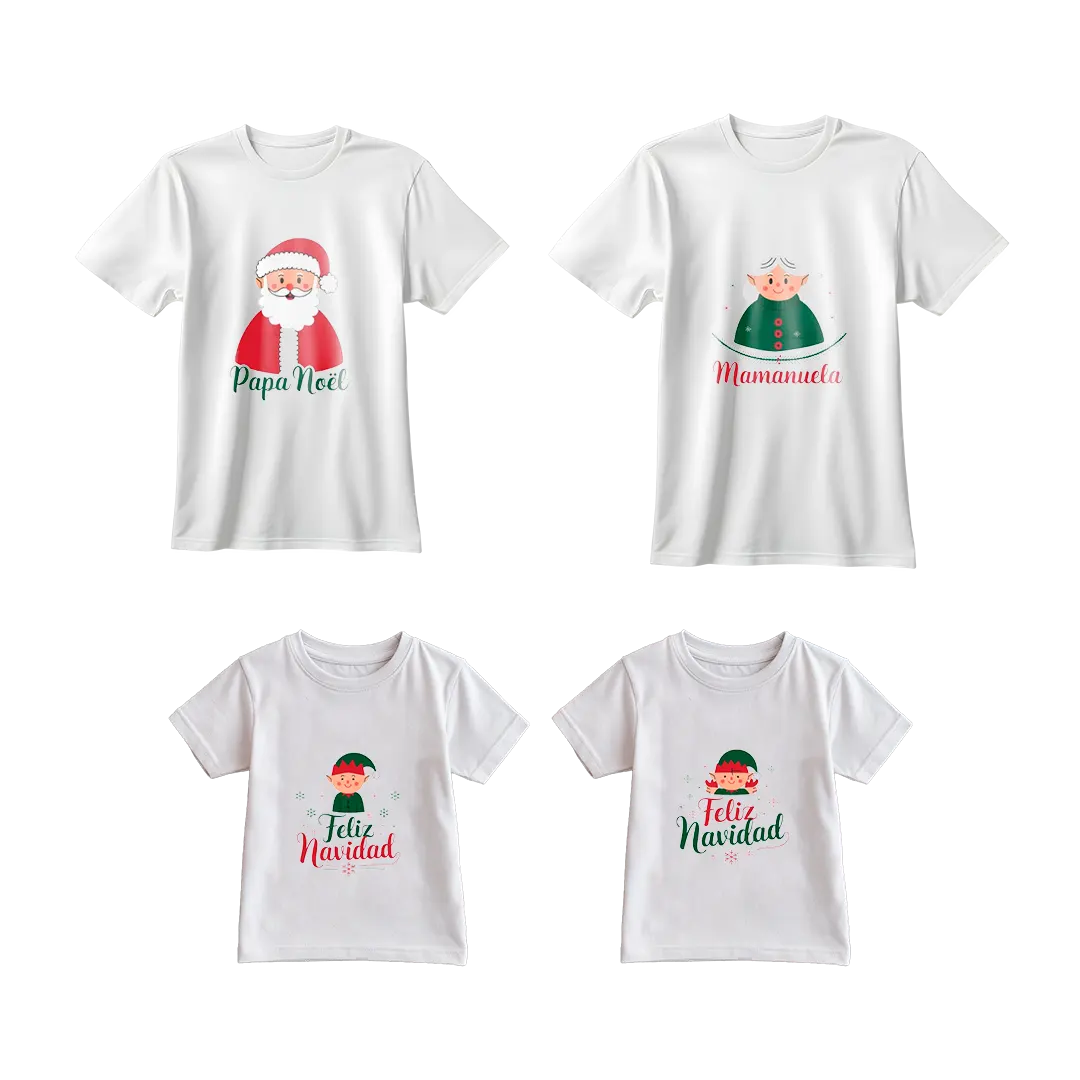 polos para niñas diseños originales Polos Navideños Familiares
