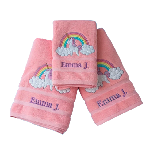 toalla de bano personalizada de unicornio